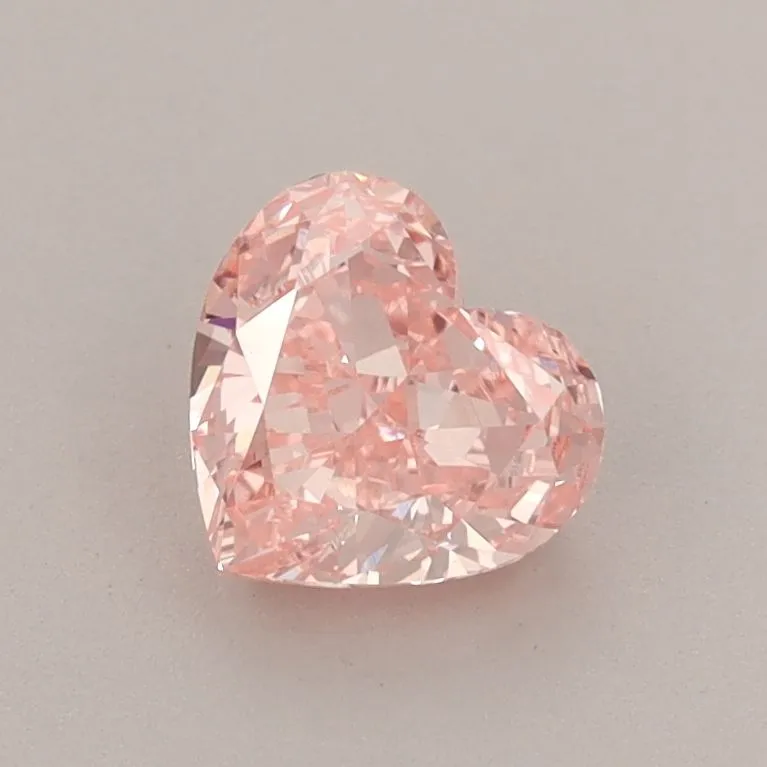 0.88ct HEART Fancy Vivid Pink VVS2 Coloured Lab diamond