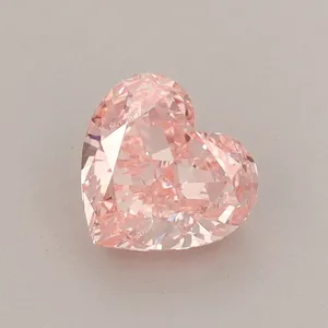 0.88ct HEART Fancy Vivid Pink VVS2 Coloured Lab diamond