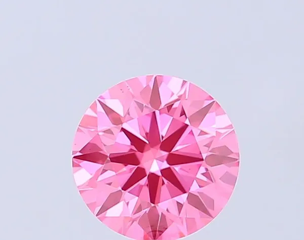 0.91ct ROUND Fancy Vivid Pink VS1 Coloured Lab diamond