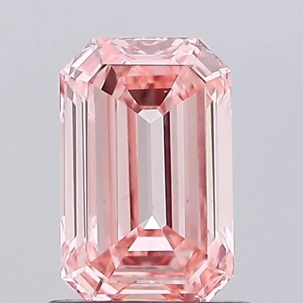 0.83ct EMERALD Fancy Intense Pink VS1 Coloured Lab diamond