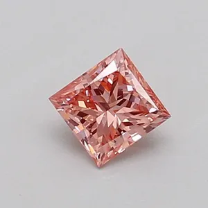 0.38ct PRINCESS Fancy Intense Pink SI1 Coloured Lab diamond