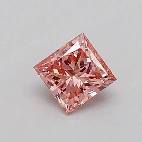0.38ct PRINCESS Fancy Intense Pink SI1 Coloured Lab diamond