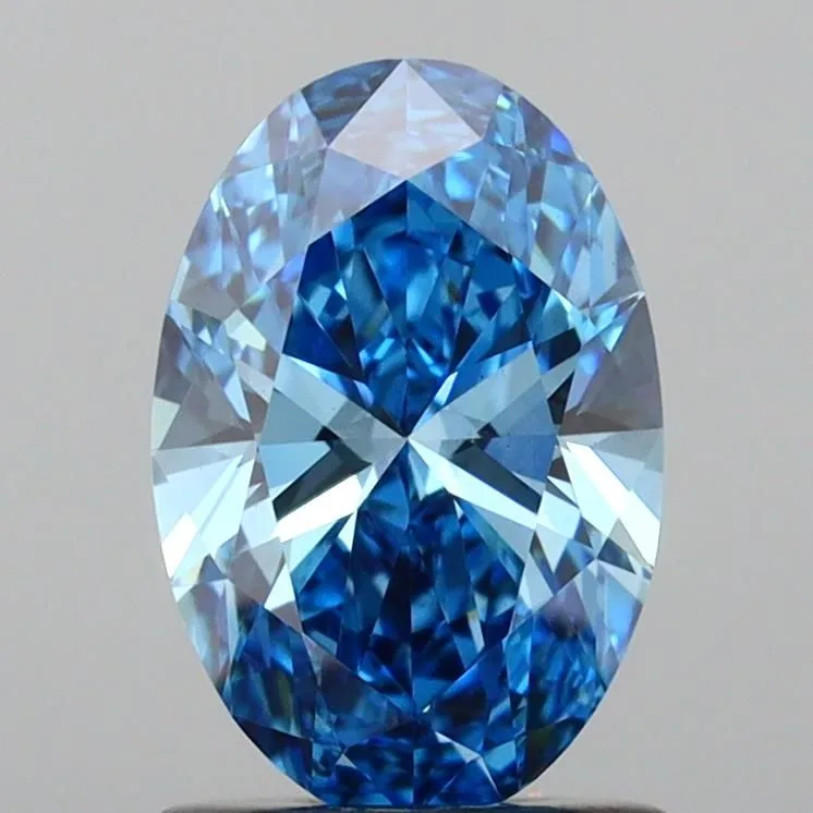 1.06ct OVAL Fancy Vivid Blue VS1 Coloured Lab diamond