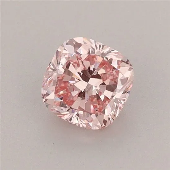 0.72ct CUSHION Fancy Vivid Pink VS1 Coloured Lab diamond