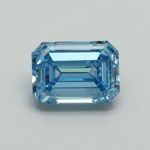 1ct EMERALD Fancy Vivid Blue VVS2 Coloured Lab diamond