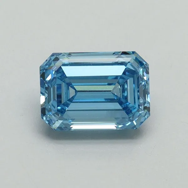 1ct EMERALD Fancy Vivid Blue VVS2 Coloured Lab diamond
