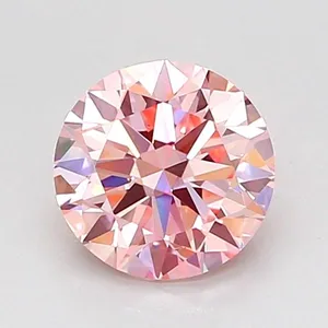 0.98ct ROUND Fancy Pink VS2 Coloured Lab diamond