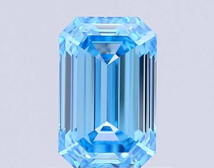 1.11ct EMERALD Fancy Vivid Blue VVS2 Coloured Lab diamond