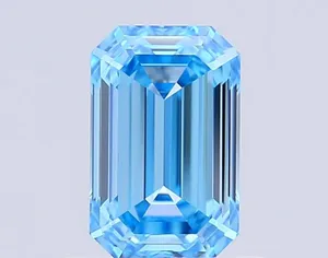 1.11ct EMERALD Fancy Vivid Blue VVS2 Coloured Lab diamond