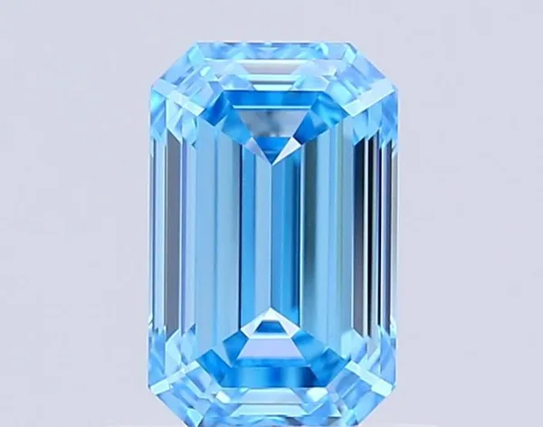 1.11ct EMERALD Fancy Vivid Blue VVS2 Coloured Lab diamond