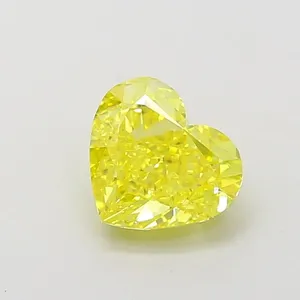 1.28ct HEART Fancy Vivid Yellow VS1 Coloured Lab diamond