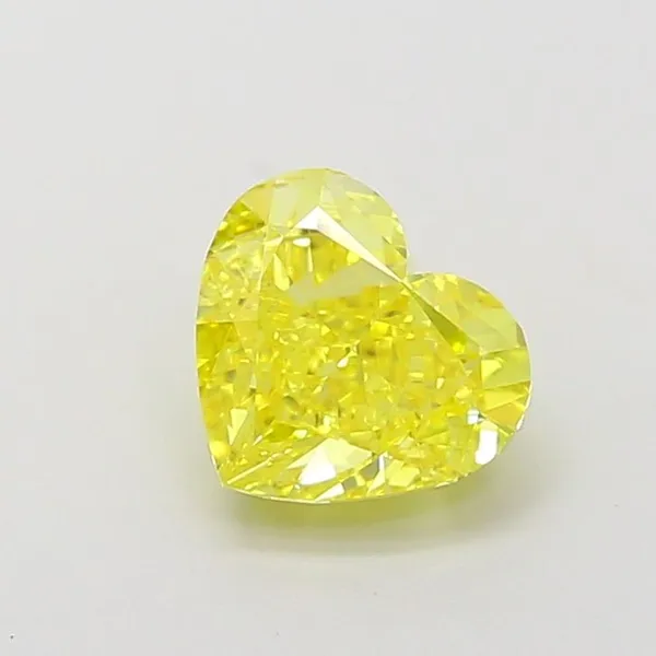 1.28ct HEART Fancy Vivid Yellow VS1 Coloured Lab diamond