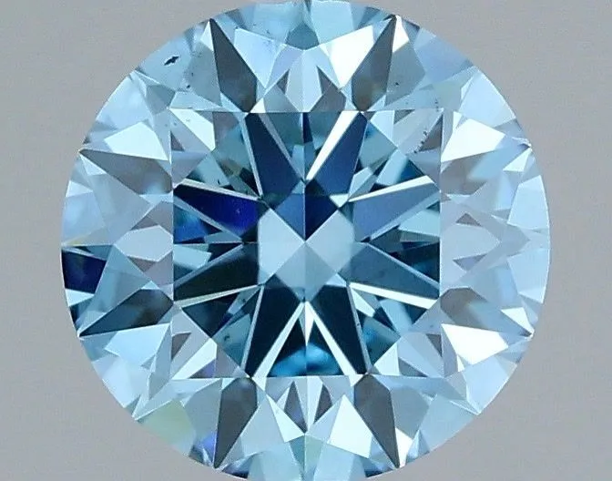 1.04ct ROUND Fancy Vivid Blue VS2 Coloured Lab diamond