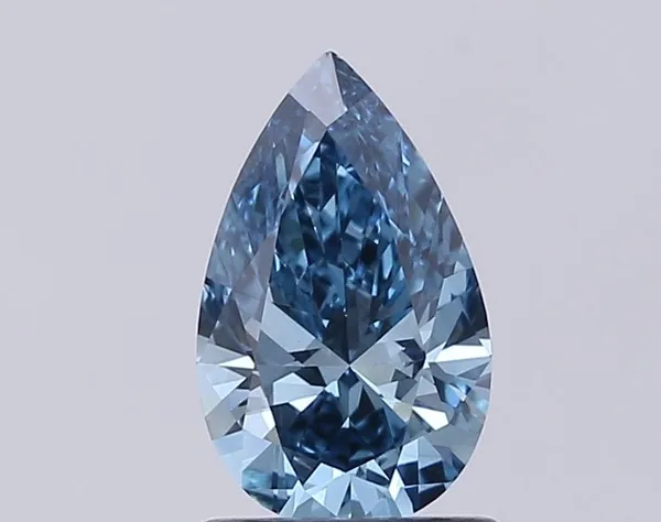 0.94ct PEAR Fancy Vivid Blue VVS2 Coloured Lab diamond