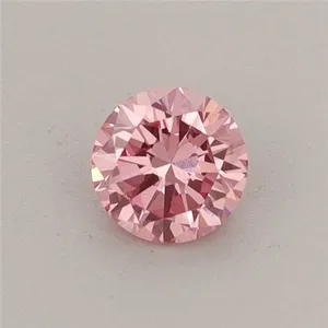 0.37ct ROUND Fancy Vivid Pink VVS2 Coloured Lab diamond