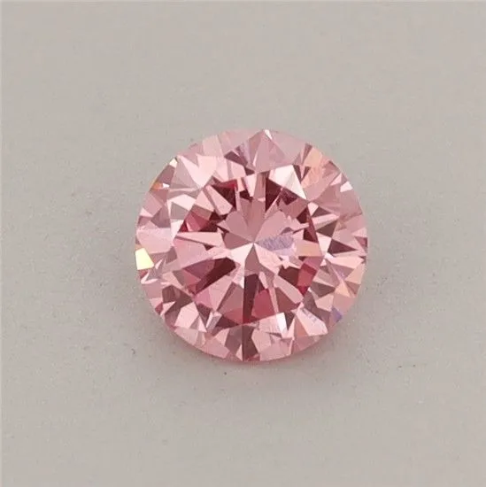 0.37ct ROUND Fancy Vivid Pink VVS2 Coloured Lab diamond