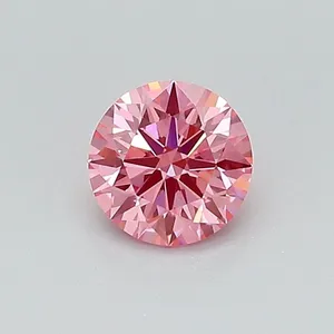 0.53ct ROUND Fancy Vivid Pink VS1 Coloured Lab diamond