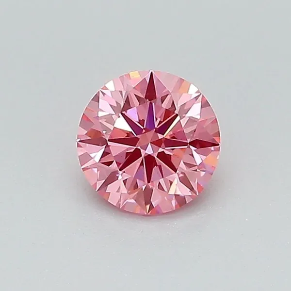 0.53ct ROUND Fancy Vivid Pink VS1 Coloured Lab diamond