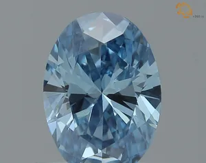 0.52ct OVAL Fancy Vivid Blue VS1 Coloured Lab diamond