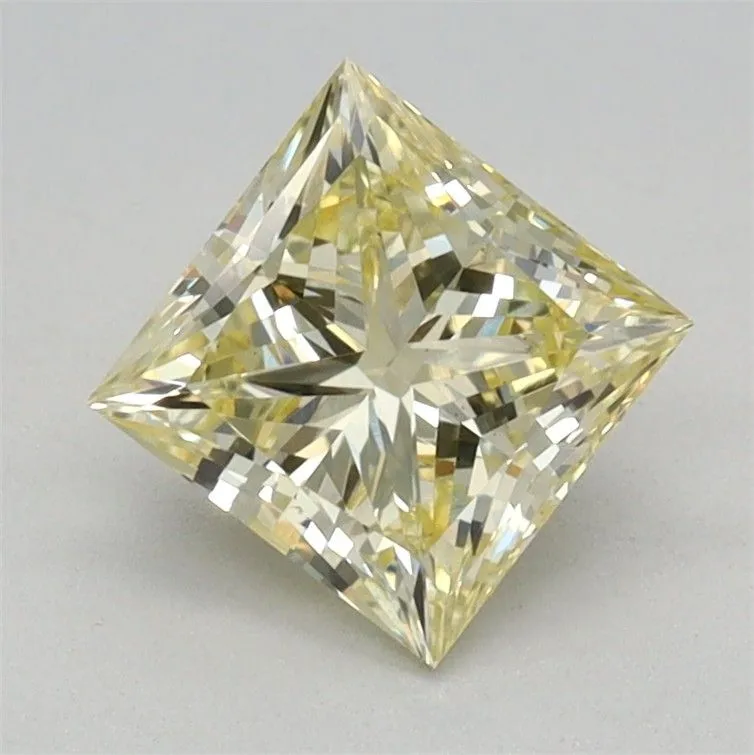 0.86ct PRINCESS Fancy Yellow VS1 Coloured Lab diamond