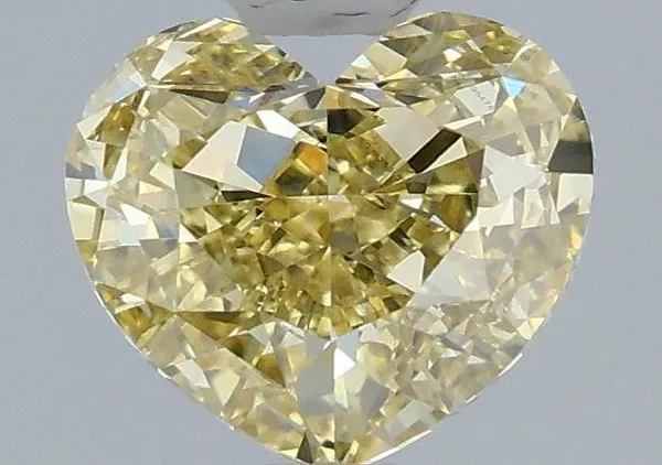 1.57ct HEART Fancy Yellow VVS2 Coloured Lab diamond