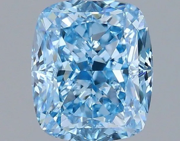 1.23ct CUSHION Fancy Vivid Blue VS1 Coloured Lab diamond