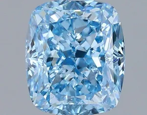 1.23ct CUSHION Fancy Vivid Blue VS1 Coloured Lab diamond