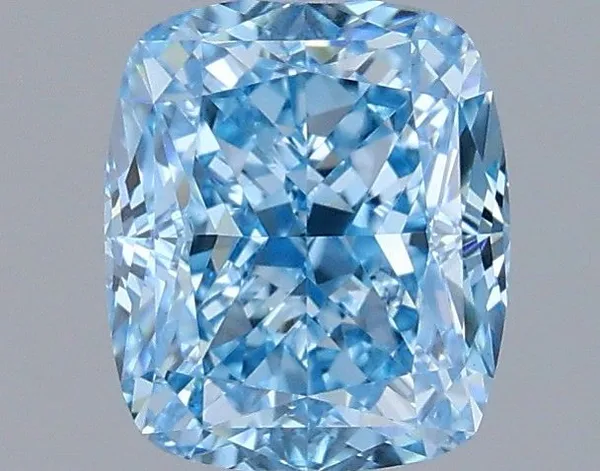 1.23ct CUSHION Fancy Vivid Blue VS1 Coloured Lab diamond
