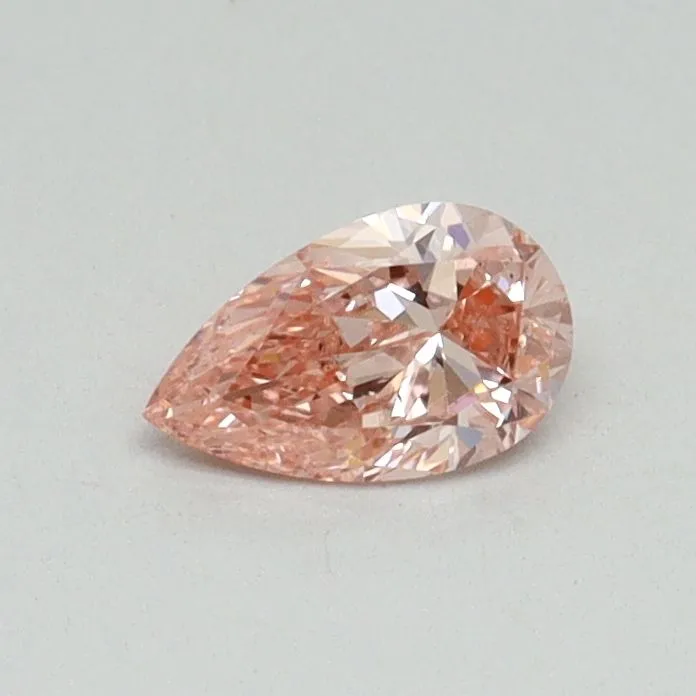 0.30ct PEAR Fancy Vivid Pink VS2 Coloured Lab diamond
