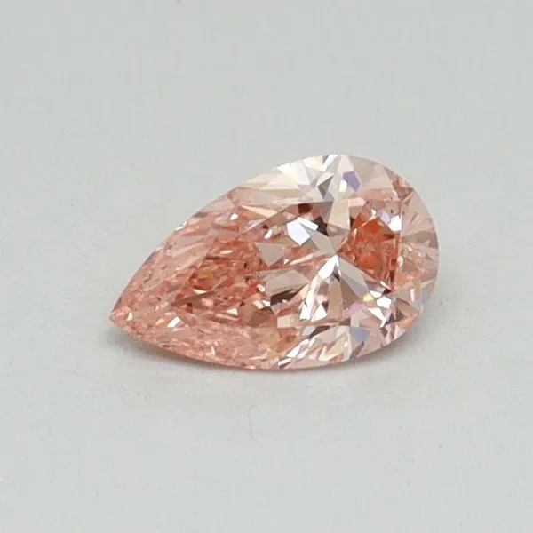 0.3ct PEAR Fancy Vivid Pink VS2 Coloured Lab diamond