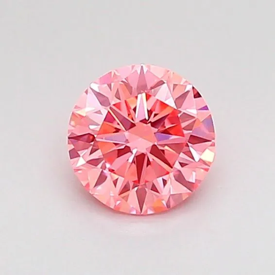 0.52ct ROUND Fancy Vivid Pink VVS2 Coloured Lab diamond