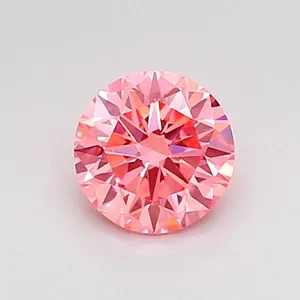 0.52ct ROUND Fancy Vivid Pink VVS2 Coloured Lab diamond