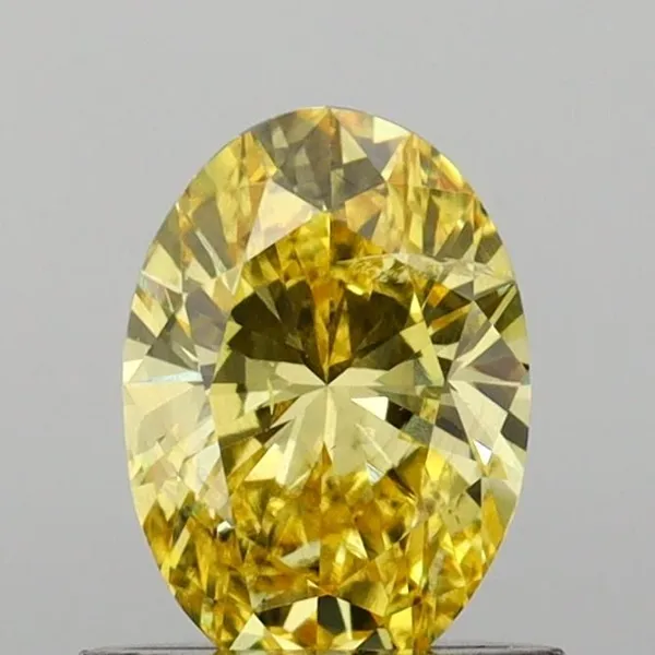 0.72ct OVAL Fancy Vivid Yellow SI2 Coloured Lab diamond