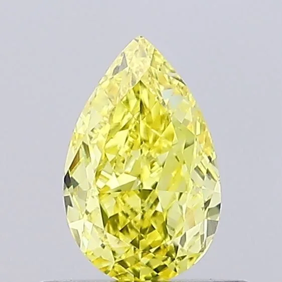 0.53ct PEAR Fancy Vivid Yellow VVS2 Coloured Lab diamond
