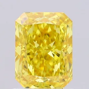 1.19ct RADIANT Fancy Vivid Yellow VVS2 Coloured Lab diamond