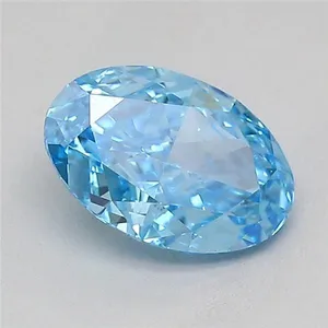 0.71ct OVAL Fancy Vivid Blue VVS2 Coloured Lab diamond