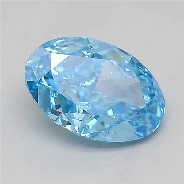0.71ct OVAL Fancy Vivid Blue VVS2 Coloured Lab diamond