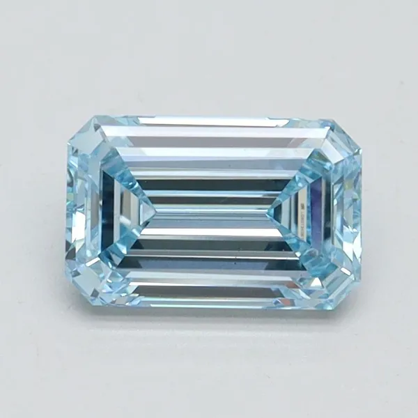 1.09ct EMERALD Fancy Intense Blue VS1 Coloured Lab diamond