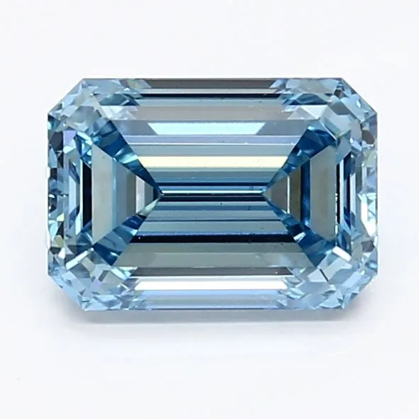 1.29ct EMERALD Fancy Vivid Blue VS2 Coloured Lab diamond