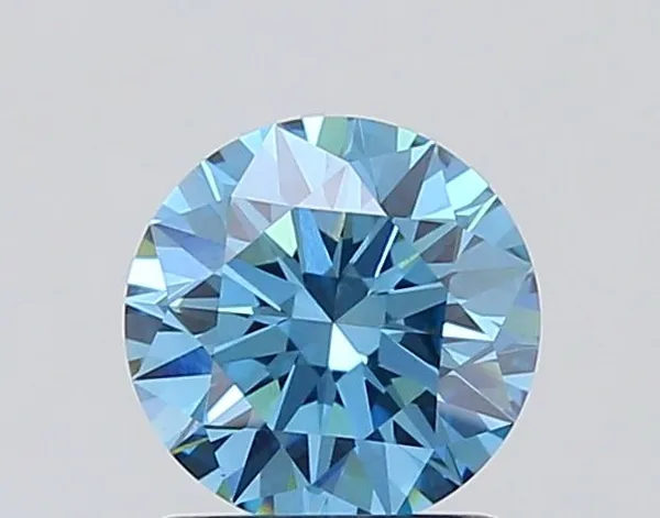 1.2ct ROUND Fancy Vivid Blue VVS2 Coloured Lab diamond