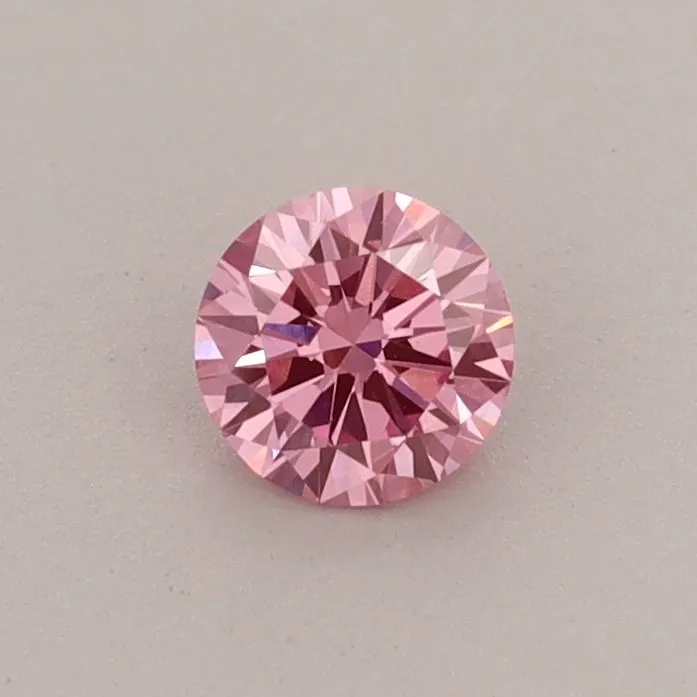 0.33ct ROUND Fancy Vivid Pink VVS2 Coloured Lab diamond
