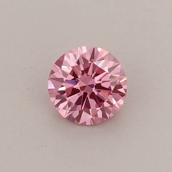 0.33ct ROUND Fancy Vivid Pink VVS2 Coloured Lab diamond