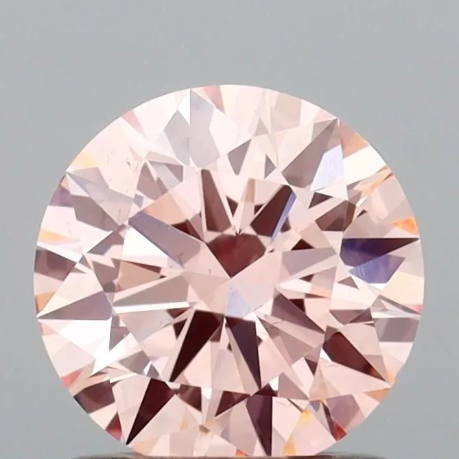 0.98ct ROUND Fancy Intense Pink VS2 Coloured Lab diamond