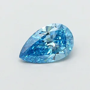 0.73ct PEAR Fancy Vivid Blue VS1 Coloured Lab diamond