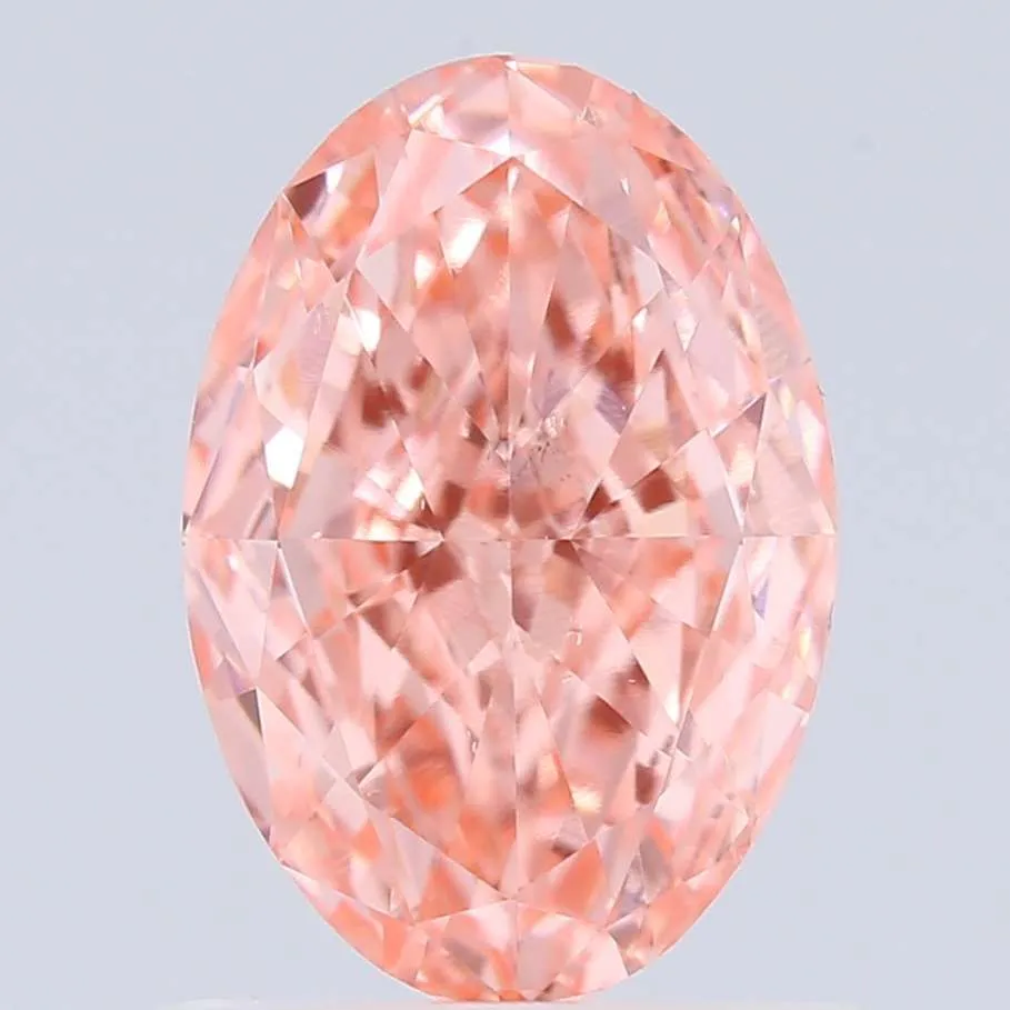 1.00ct OVAL Fancy Vivid Pink VS2 Coloured Lab diamond