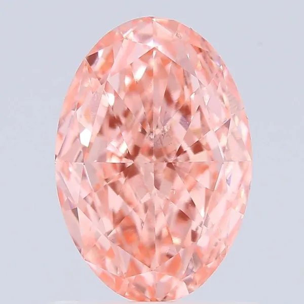 1ct OVAL Fancy Vivid Pink VS2 Coloured Lab diamond