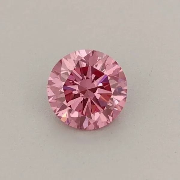 0.31ct ROUND Fancy Vivid Pink VS2 Coloured Lab diamond