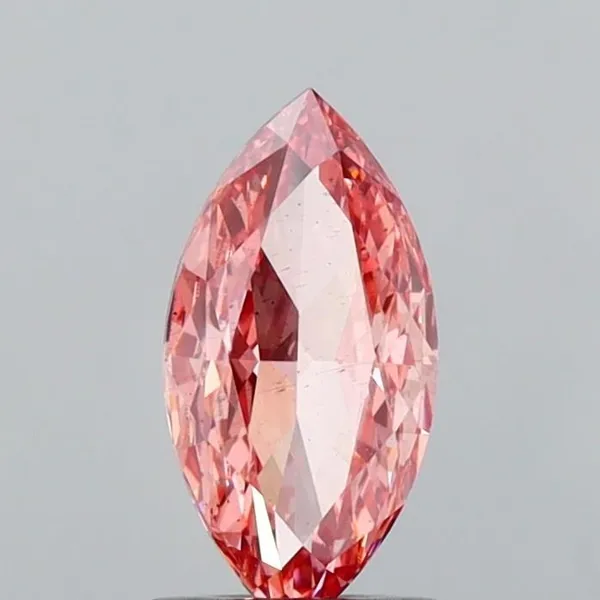 1.04ct MARQUISE Fancy Vivid Brownish Pink SI1 Coloured Lab diamond