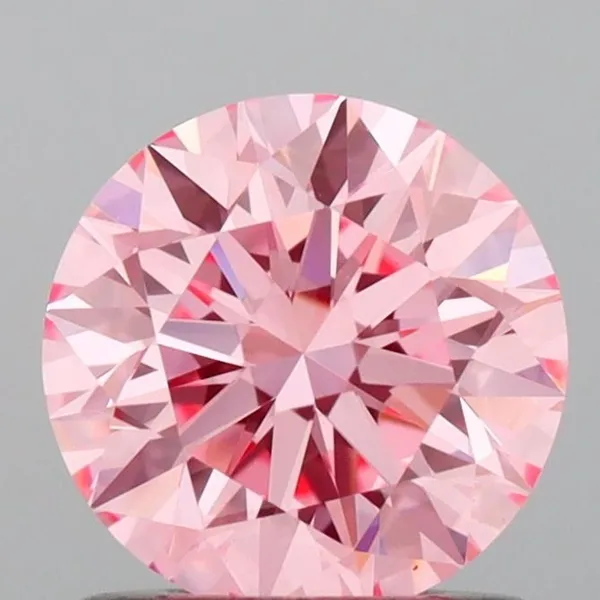 0.96ct ROUND Fancy Vivid Pink VS1 Coloured Lab diamond