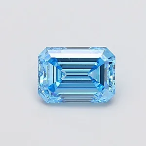 1.1ct EMERALD Fancy Vivid Blue VS1 Coloured Lab diamond